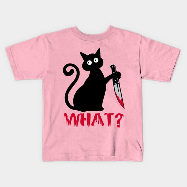 Psycho Cat Kids T-Shirt by DavesTees